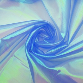 5 Yard Sheer Iridescent Organza Fabric, Magic Laser Holographic Gauze Fabric for Costume, Curtain, Shiny Photography Background, Party, DIY Supplies, Wedding, Home Decor (Magic Royal Blue)
