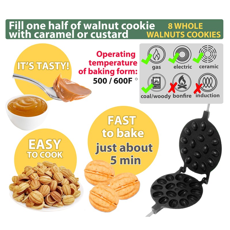 Walnut Cookie Mold Maker 16 non-stick - Oreshki Mold Maker