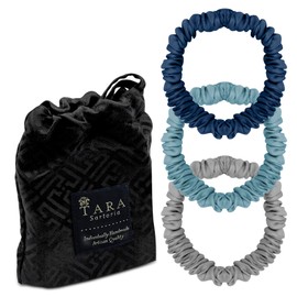 Luxury Artisan Mulberry Silk Scrunchies For Hair, 27 Momme Pure Natural Silk