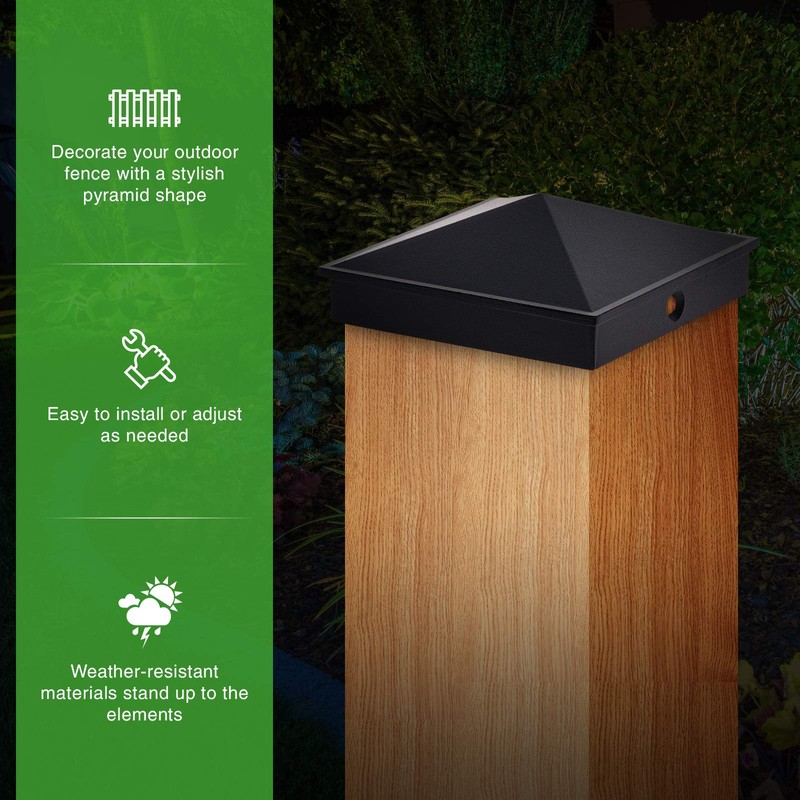 GreenLighting 4x4 Aluminum Pyramid Post Cap Cover for Nominal Wood