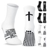 Christian Grip Cross Socks Anti Slip Religious Soccer Socks Bible