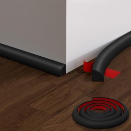 Flexible Quarter Round Molding, 118 Inch Peel and Stick Rubber Quarter Round Trim Molding with Self Adhesive, Waterproof Bendable Molding Trim for Wall Edge Corner ,Staircase Cabinet Edge ,Black