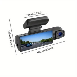 2025 Upgrade Dual Dash Cam Front and Inside，LAMJAD 3.16inch 1080P Dash Cam, with Infrared Night Vision and IPS Screen Loop Recording, Dual Lens Car Dashboard Video Camera. (32GB Card)
