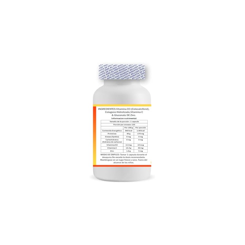 Vitamina D3 400 UI & Colageno UI 120 capsulas de