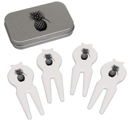 Azeeda 'Pineapple Hand Grenade' Golf Divot Tool/Repair Fork Gift Set (GO00071974)