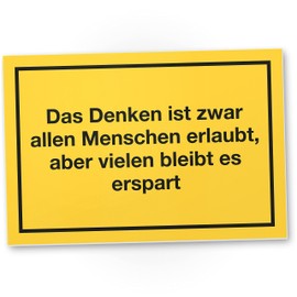 DankeDir! Denken Allen Menschen erlaubt - Schild Spruch Türschild Geschenkidee Büro - Scherzartikel Spaßartikel Geschenk lustig Kollegen Geburtstagsgeschenk Büro Deko