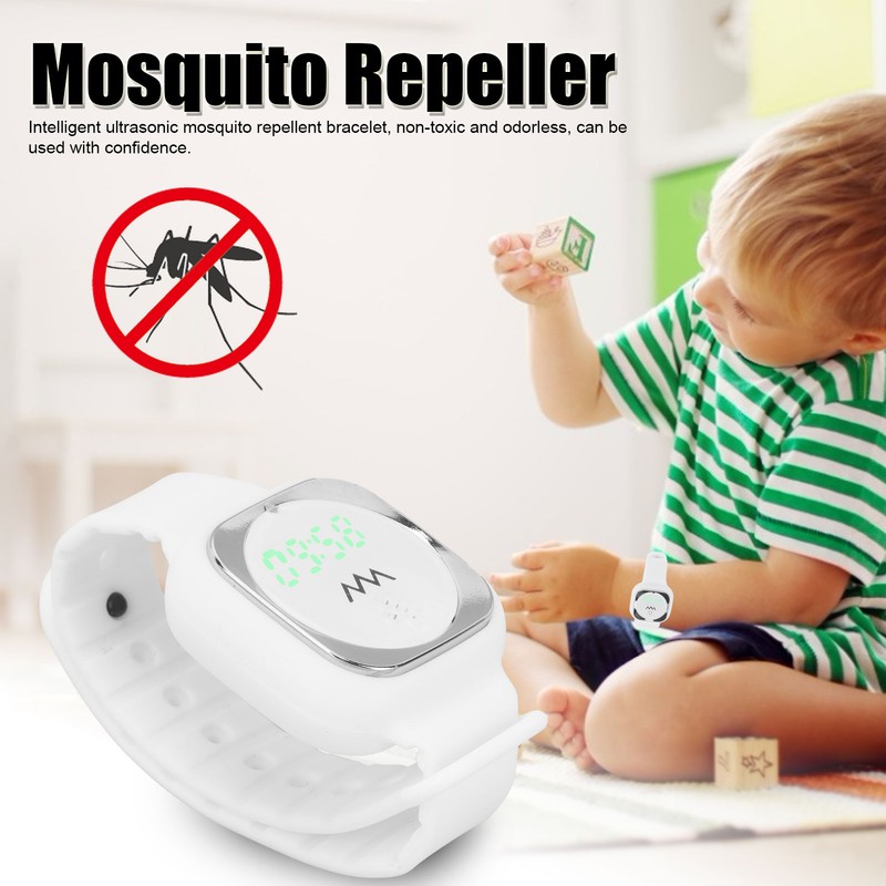 Ultrasonic Mosquito Repellent Bracelet with Time Display Anti Mosquito Wristband