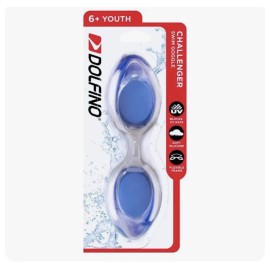Dolfino Youth Challenger Latex Free Swim Goggles with Tinted Lenses