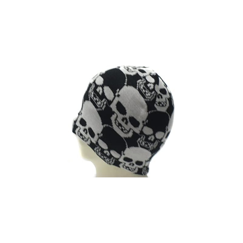 2 Brothers Unlimited Inc 2BU Black and White Skull Beanie