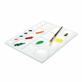 KINGART® Large Artist Tray Plastic Palette for Oil, Watercolor & Acrylic, 20-Well, 13x10”