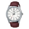 Casio MTP-VD02L-7E Men's Dress Leather Band White Dial 3-Hand Analog