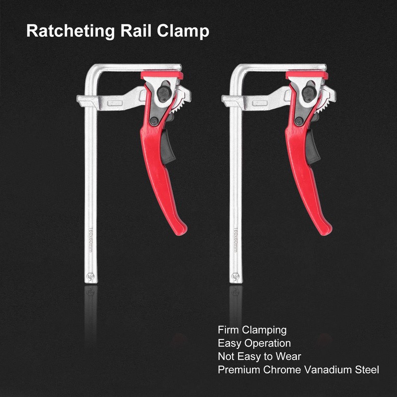 Ratcheting Table Clamp, Quick Ratchet Track Saw Guide Rail Clamp,