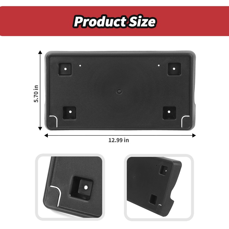 JeCar - Soporte de marco de matrícula frontal para Dodge