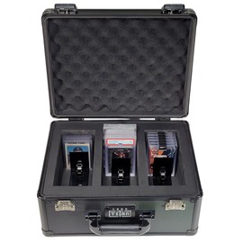 Card Titan Vault Trading Card Storage Box - Lockable Sports Cards Hard Case with Spring-Loaded Pushers for Top Loaders & Graded Cards - 3 Row