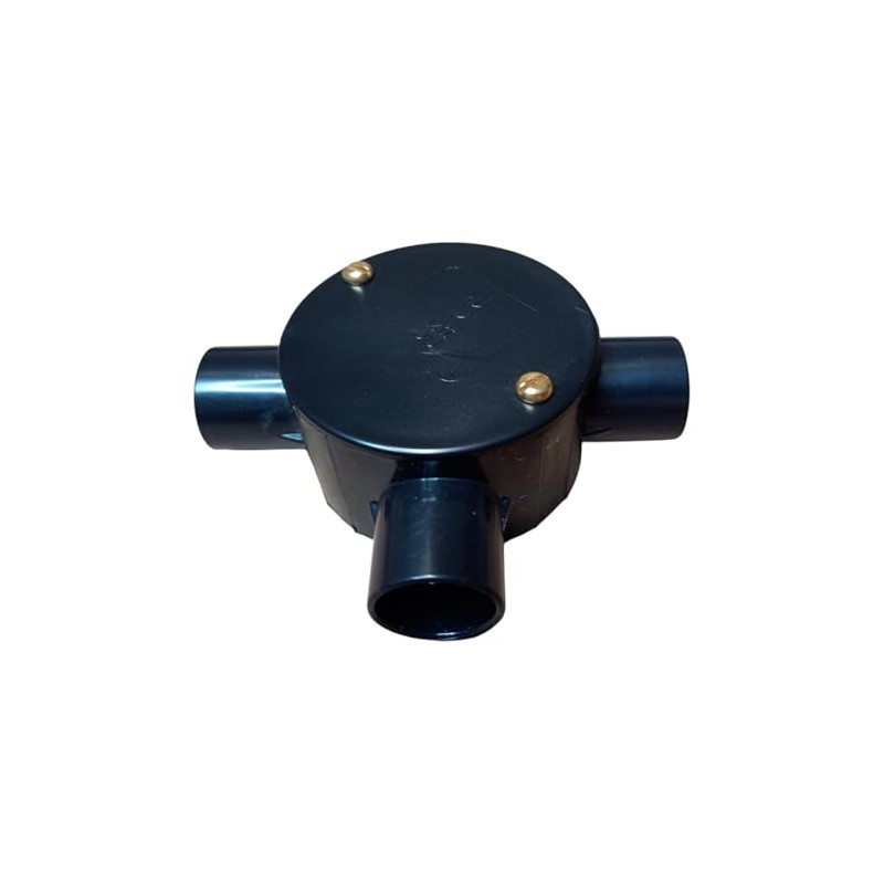 Black 20mm PVC Conduit Box 3 Way Terminal Box with