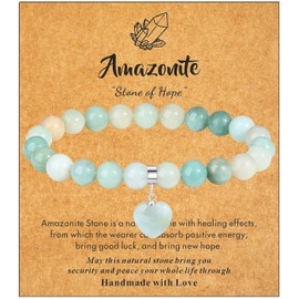 XIANNVXI Heart Bracelet Women's Stone Crystal Bracelet Beads Bracelet 8 mm Pearl Bracelet Girlfriend Bracelet Jewellery Birthday Gift Christmas Gifts for Women, Stone