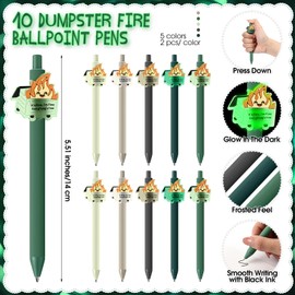 Sinload 10 Sets Positive Dumpster Fire End of Year Gifts Bulk for Cna Coworker Employee Luminous Ballpoint Pens Acrylic Keychains Inspirational Emotional Bookmarks Gift for Friend Staff