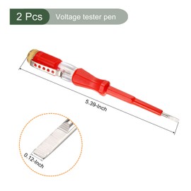 YOKIVE 2 Pcs Voltage Circuit Tester, 3mm Slotted Screwdriver, Great for Office, Art, Home, Daily Use (AC 100-500V, Red)