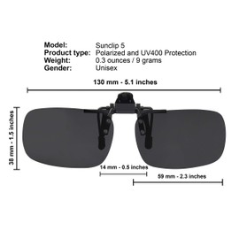 Clip On Sunglasses Flip Up Polarized Sunglasses Clip on over Prescription Eyeglasses with Case