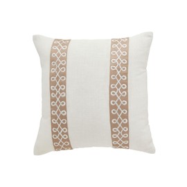 Mud Pie Square Classic Fab Trim Pillow; 18" X 18"