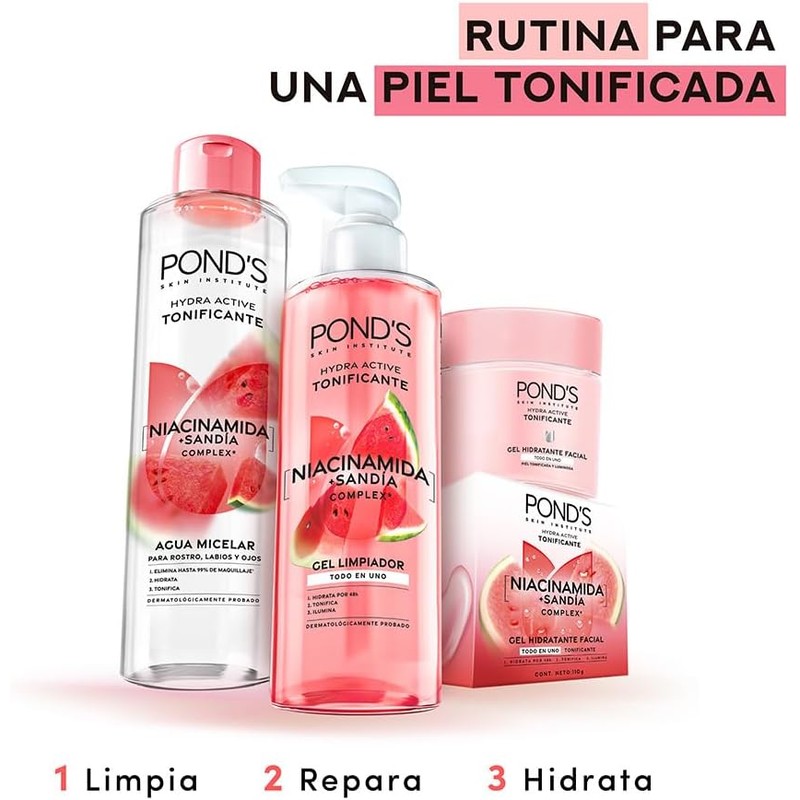 POND'S Agua Micelar Hydra Active Tonificante Sandía Complex, 100 ml