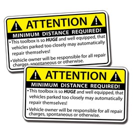 Huge Toolbox Attention Warning Sticker - Funny Laugh Joke Mechanic Decal