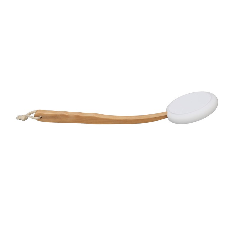 Lotion Applicator EVA Wooden Handle 4 Replaceable Pads Shower Brush