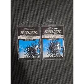 Tsunami SaltX Offset Light Circle Black Nickel Size 1/0 Hooks  (2) 44 pack