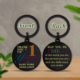 iyaone 1 Year Work Anniversary Employee Gifts - Happy 1 Year Work Anniversary Keychain - 1 Year Work Anniversary Keychain Gift