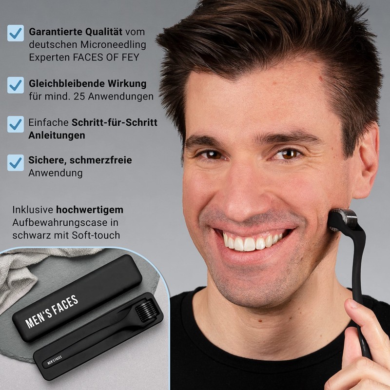 Men's Faces Beard Roller 192 Real Needles - Derma Roller