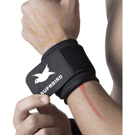 Suprbird Wrist Bandages, Wrist Support, Hand Bandage, Right and Left, Wrist Bandage Fitness with Velcro Fastening, Breathable Wrist Carpal Tunnel Syndrome Sprains