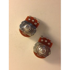 2x Alpha 250K Reverse Audio Potentiometer Solid Shaft US Spec Lefty Guitar Pot