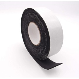 Insulation Black Foam Tape Adhesive Seal for Pipes, Doors, Windows - Universal Weather/Air Sealer, Waterproof - 2" x 30' Roll (1/8" Thick)