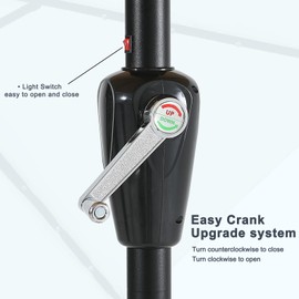 MASTERCANOPY Patio Umbrella with Solar LED Lights (7.5ft,Red)