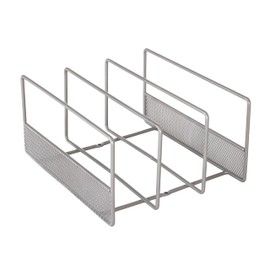 Seville Classics Compact Small Metal Steel Wire Shelf Organizer Shelving for Cabinets, Bath, Kitchen, Countertop, 3-Slot Rack, Matte Nickel