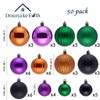 50ct Halloween Ornaments Tree Decoration, Black Green Orange Purple