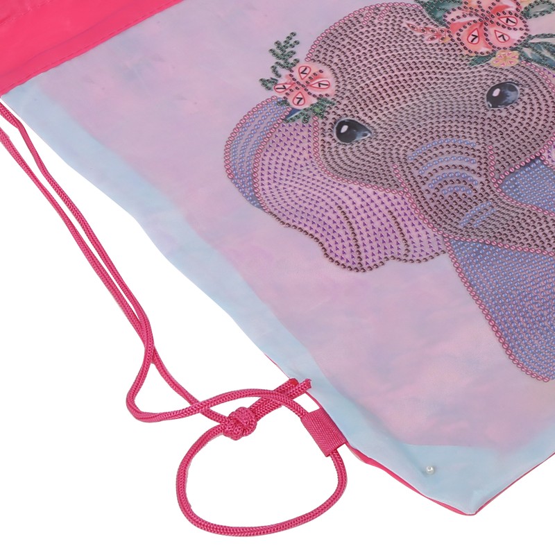 Backpack Bag WearResistant Large Capacity Rhinestones Painting with Drawstring Home
