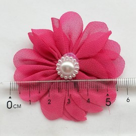 25pcs Fabric Ribbon Flowers Bows Rhinestone Appliques Craft Bulk A445 (Multi-color) by Chenkou Craft