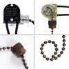 Topbuti 3 Pack Ceiling Fan Pull Chain Switch Zing Ear