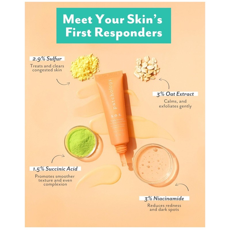 Patchology S.O.S. Overnight Acne Solution, Gel-to-Patch – Clarifying Liquid Patch