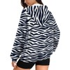 Kathyboom Zebra Print Women's Causal Hoodies Zip Up Jackets Long