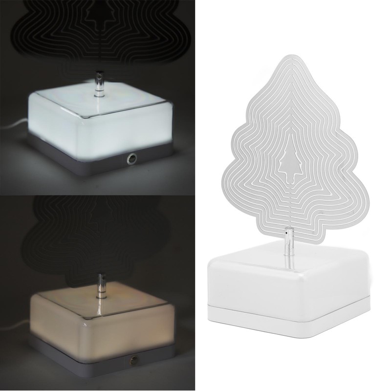 3D Metal Sheet Night Light Rotation Rechargeable Decoration 3D Night