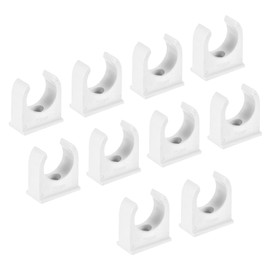 sourcing map 10PCS PVC U-Shaped Conduit Clip Push in Saddle for 25mm Tube Dia Securing for Conduit Hose