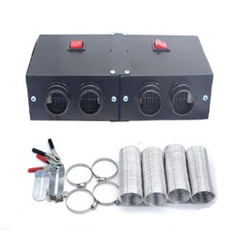TOP-MAX 12V 360W-500W Car Truck Heater for Winter, Portable Car Space Heater| Car Defroster Windshield Demister with 4 Ports and Universal Parking Heater with Mounting Accessories