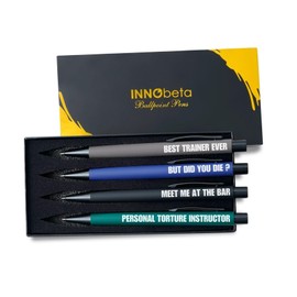 InnoBeta Personal Trainer Gifts Ballpoint Pen Set of 4, Funny Gifts for Birthday, Christmas