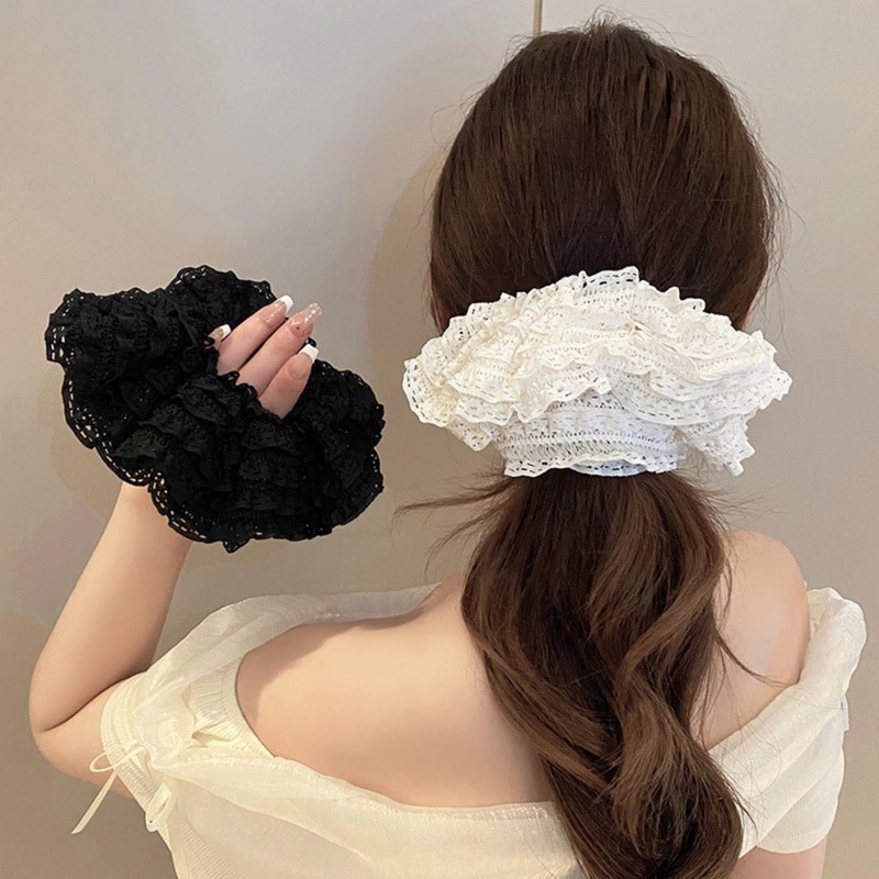 40Bandit Large Adult Scrunchies, Black, White, Hair Accessories, Hair Elastics