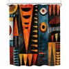 African American Shower Curtain Abstract Boho Tribal Bathroom Curtain Set