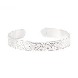 Scroll Texture Sterling Silver Cuff Bracelet