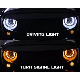 Ridroid 100W 7" inch LED Projector Headlight for Honda Harley Kawasaki Motorcycle Yamaha