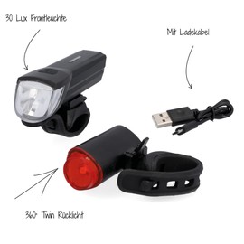 Fischer LED lighting set, with 360° floor light for more visibility and protection.